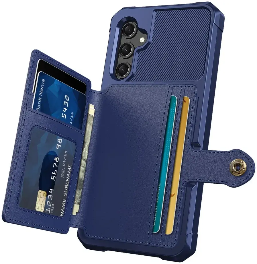 Samsung Galaxy A25 3 in 1 Back Cover Portemonnee Hoesje Donkerblauw afbeelding 3