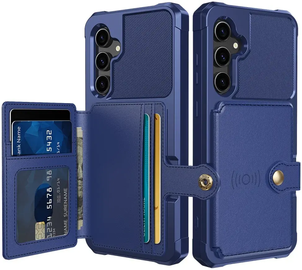 Samsung Galaxy S23 FE 3 in 1 Back Cover Portemonnee Hoesje Donkerblauw afbeelding 1