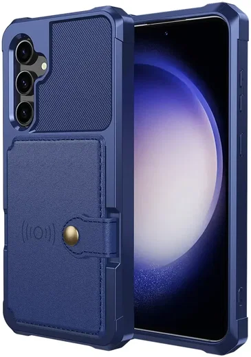 Samsung Galaxy S23 FE 3 in 1 Back Cover Portemonnee Hoesje Donkerblauw afbeelding 2