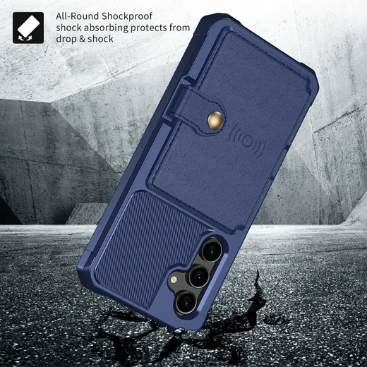 Samsung Galaxy S23 FE 3 in 1 Back Cover Portemonnee Hoesje Donkerblauw afbeelding 7