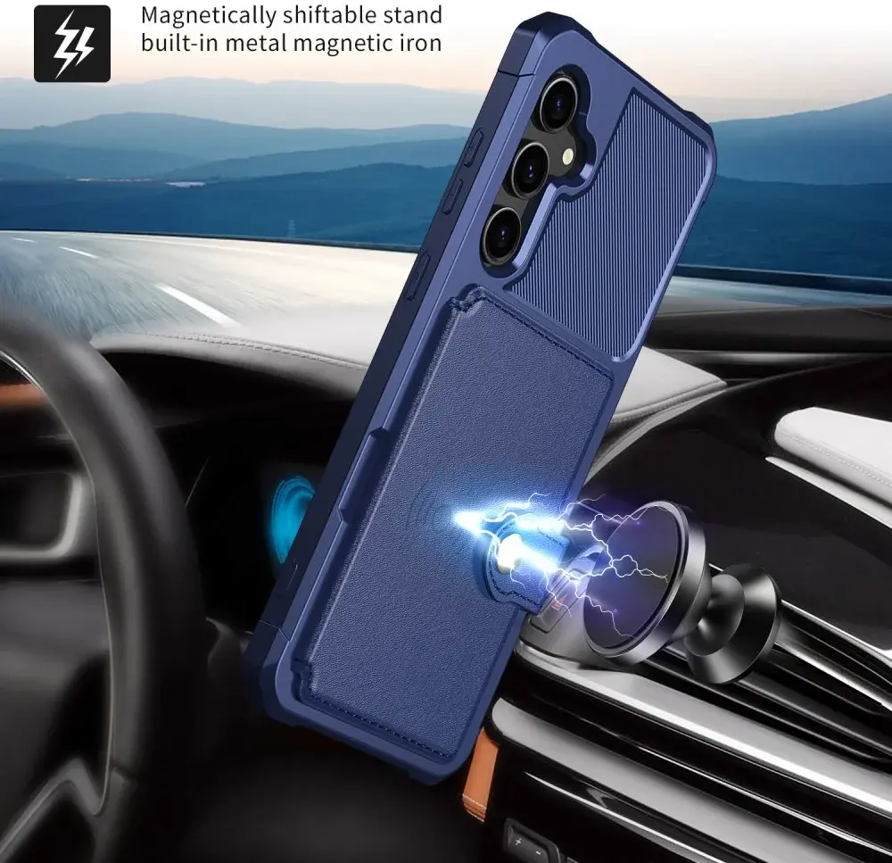 Samsung Galaxy S23 FE 3 in 1 Back Cover Portemonnee Hoesje Donkerblauw afbeelding 4