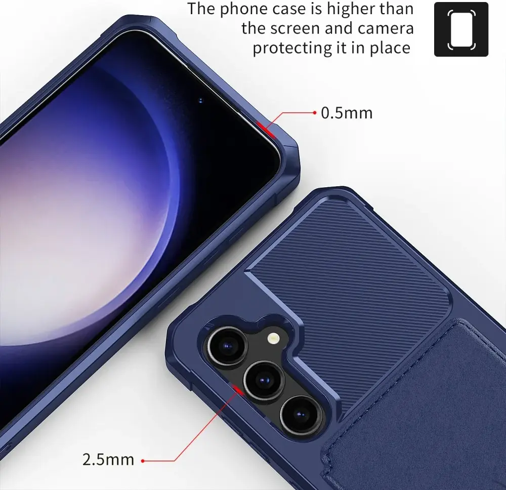 Samsung Galaxy S23 FE 3 in 1 Back Cover Portemonnee Hoesje Donkerblauw afbeelding 8