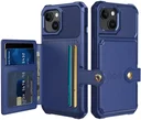 Apple iPhone 15 3 in 1 Back Cover Portemonnee Hoesje Donkerblauw
