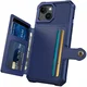 Apple iPhone 15 3 in 1 Back Cover Portemonnee Hoesje Donkerblauw afbeelding 10