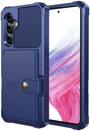 Samsung Galaxy A34 3 in 1 Back Cover Portemonnee Hoesje Donkerblauw afbeelding 3