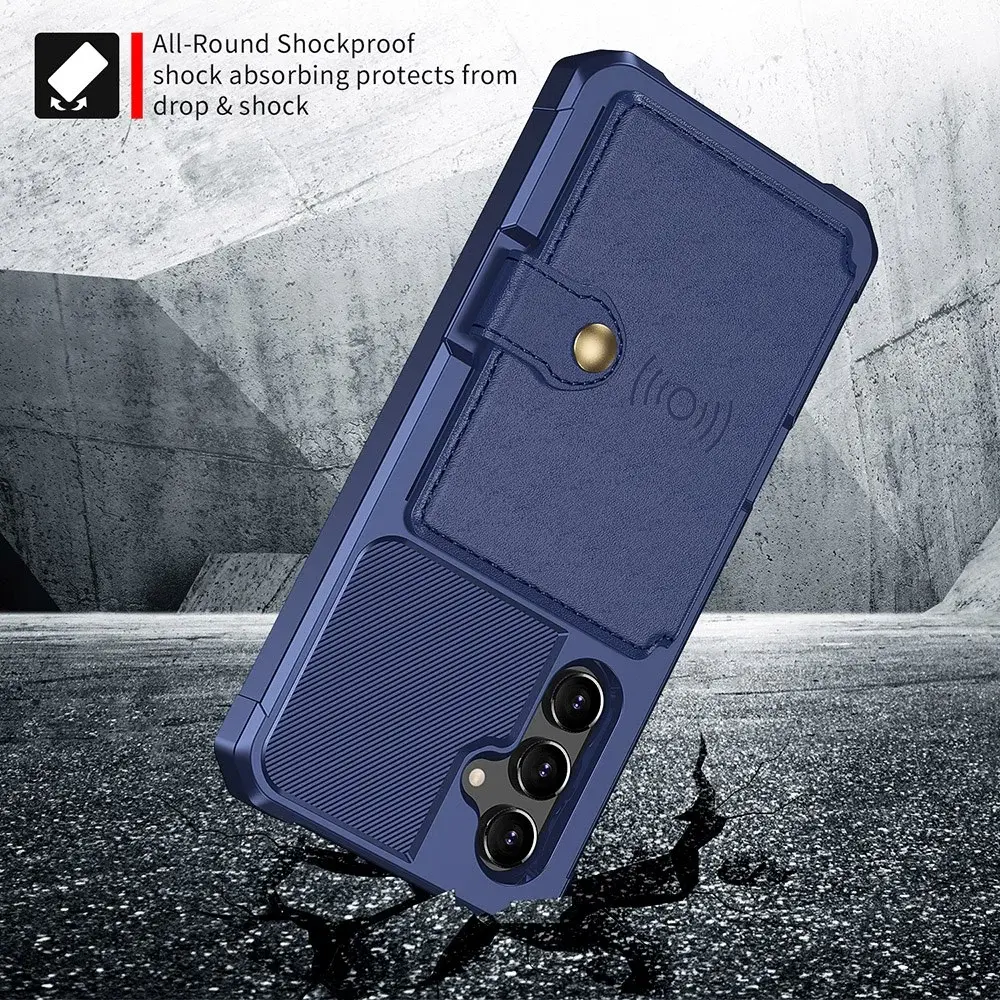 Samsung Galaxy A34 3 in 1 Back Cover Portemonnee Hoesje Donkerblauw afbeelding 6