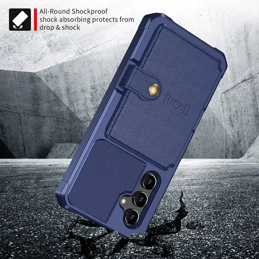 Samsung Galaxy A34 3 in 1 Back Cover Portemonnee Hoesje Donkerblauw afbeelding 6