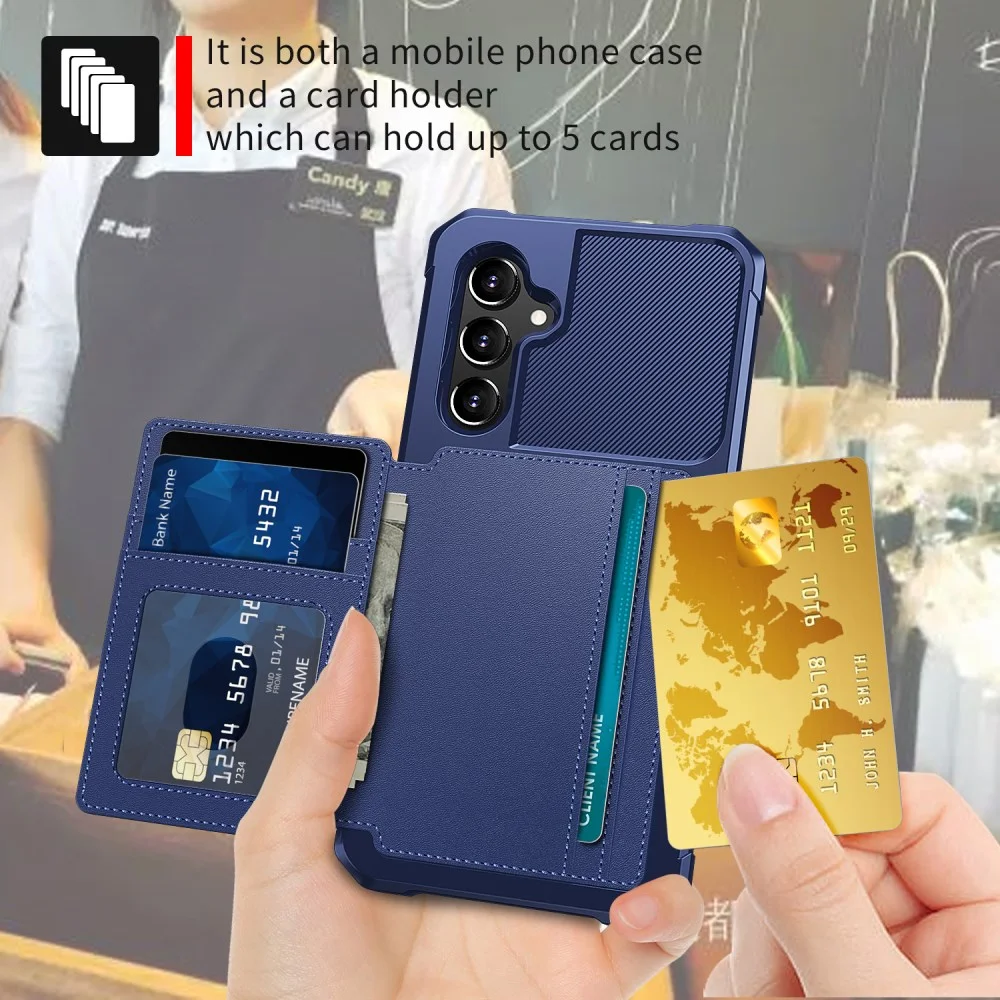 Samsung Galaxy A34 3 in 1 Back Cover Portemonnee Hoesje Donkerblauw afbeelding 8