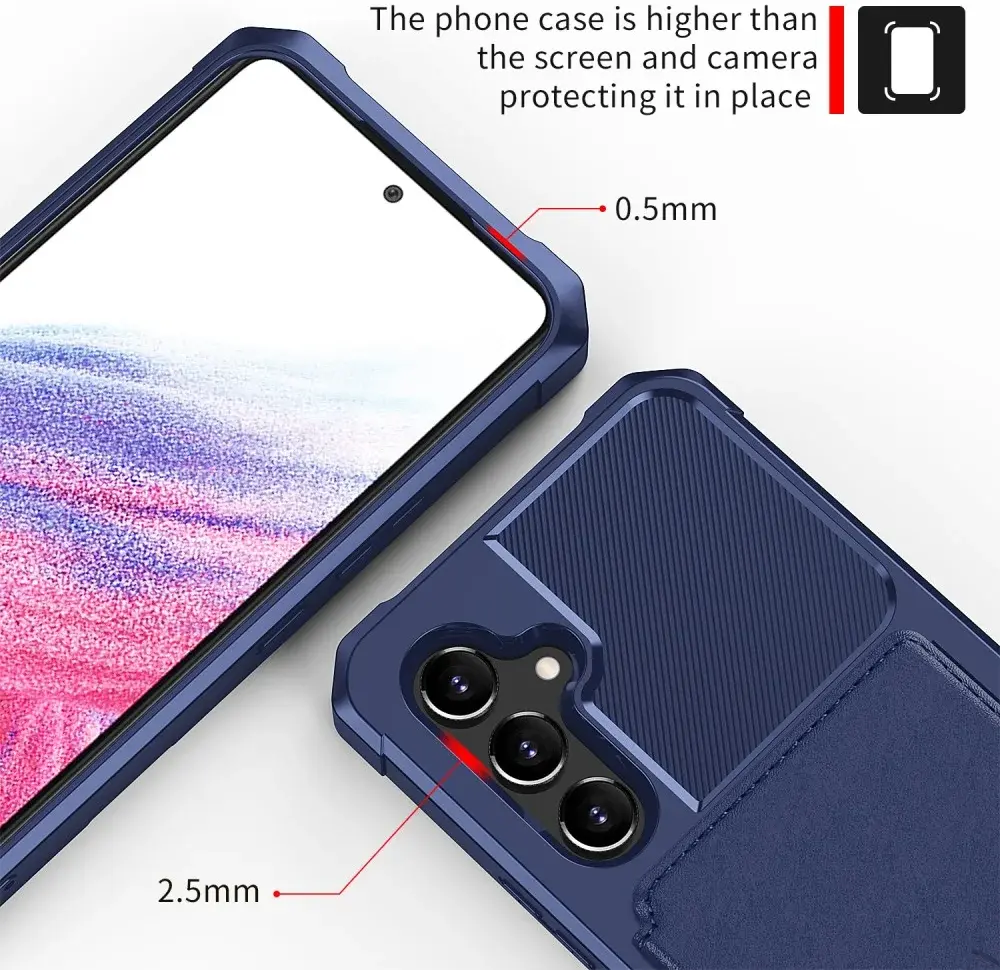 Samsung Galaxy A34 3 in 1 Back Cover Portemonnee Hoesje Donkerblauw afbeelding 9