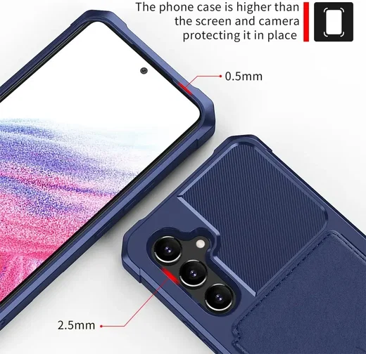 Samsung Galaxy A34 3 in 1 Back Cover Portemonnee Hoesje Donkerblauw afbeelding 9