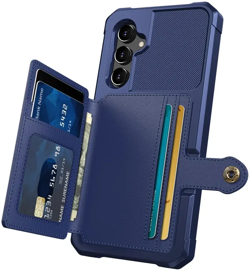 Samsung Galaxy A34 3 in 1 Back Cover Portemonnee Hoesje Donkerblauw afbeelding 2