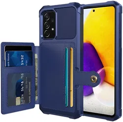 Samsung Galaxy A52 / A52S 3 in 1 Back Cover Portemonnee Hoesje Navy afbeelding