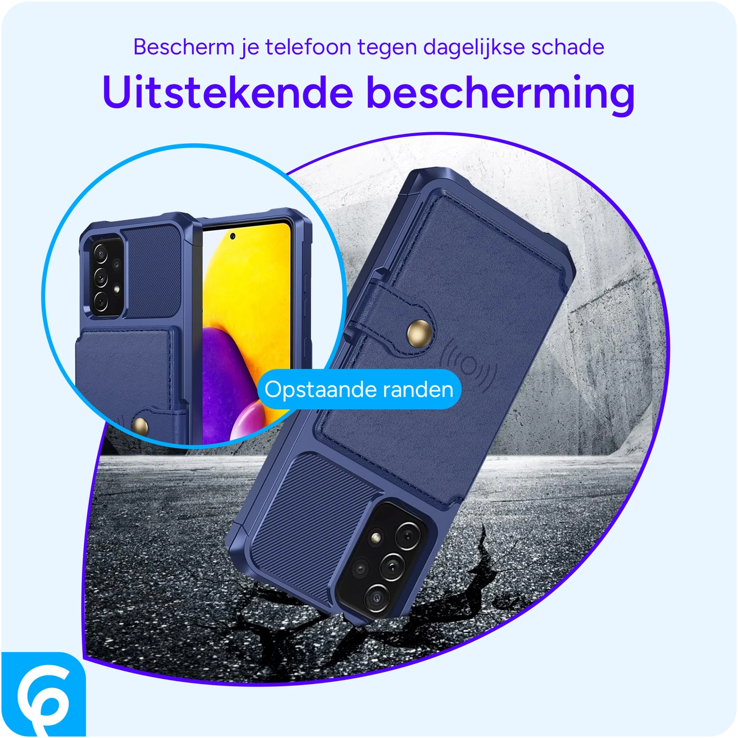 Samsung Galaxy A52 / A52S 3 in 1 Back Cover Portemonnee Hoesje Navy afbeelding 3