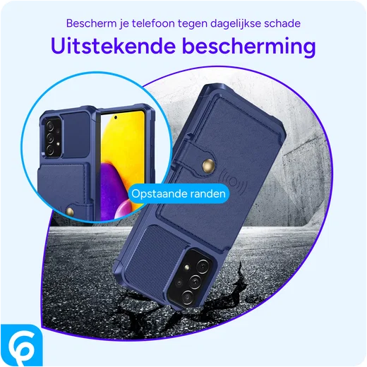 Samsung Galaxy A52 / A52S 3 in 1 Back Cover Portemonnee Hoesje Navy afbeelding 3