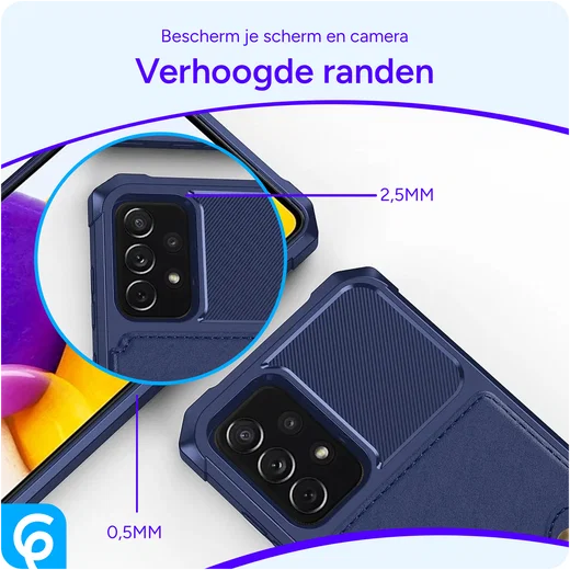 Samsung Galaxy A52 / A52S 3 in 1 Back Cover Portemonnee Hoesje Navy afbeelding 6
