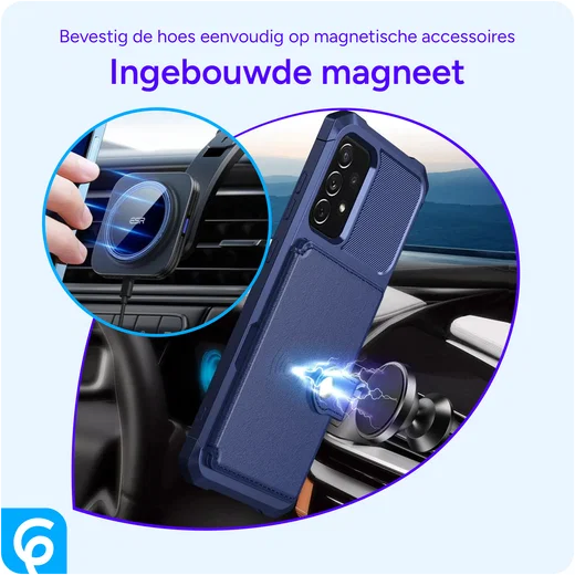 Samsung Galaxy A52 / A52S 3 in 1 Back Cover Portemonnee Hoesje Navy afbeelding 8