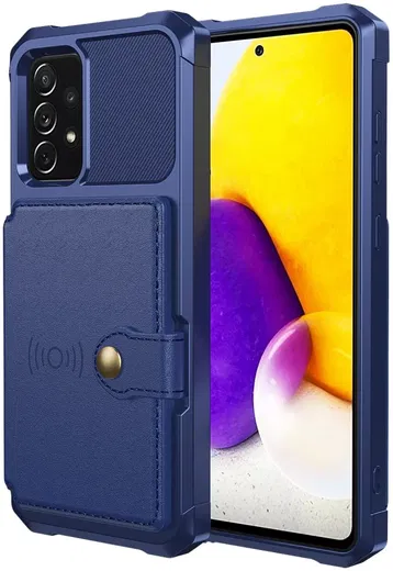 Samsung Galaxy A53 3 in 1 Back Cover Portemonnee Hoesje Donkerblauw afbeelding 2