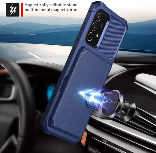 Samsung Galaxy A53 3 in 1 Back Cover Portemonnee Hoesje Donkerblauw afbeelding 6