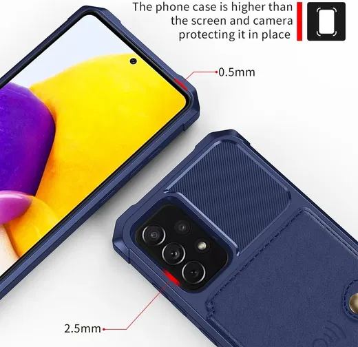 Samsung Galaxy A53 3 in 1 Back Cover Portemonnee Hoesje Donkerblauw afbeelding 7