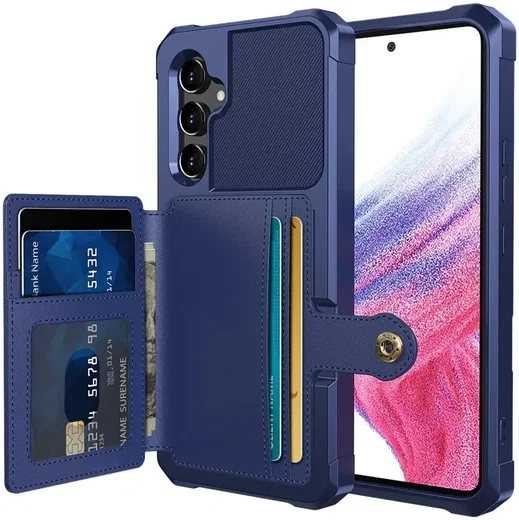 Samsung Galaxy A54 3 in 1 Back Cover Portemonnee Hoesje Donkerblauw afbeelding 1