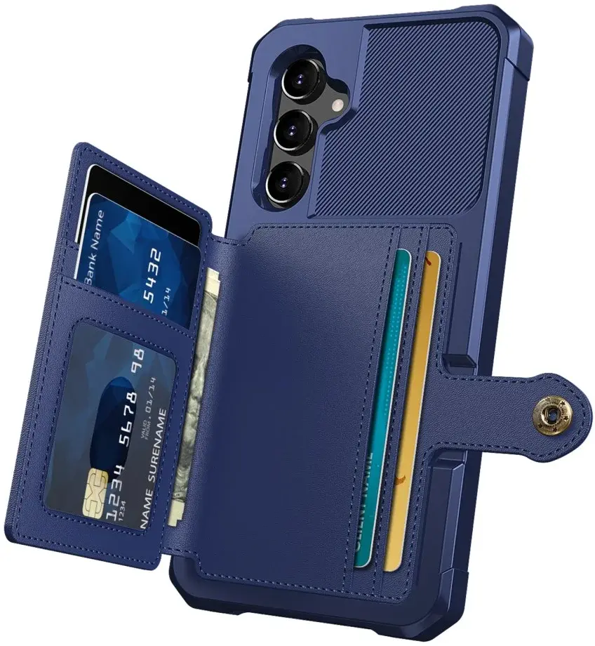 Samsung Galaxy A54 3 in 1 Back Cover Portemonnee Hoesje Donkerblauw afbeelding 2