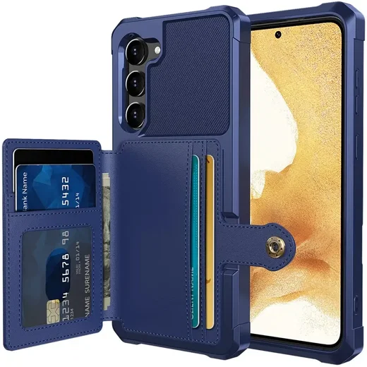 Samsung S23 Plus 3 in 1 Back Cover Portemonnee Hoesje Donkerblauw afbeelding 1