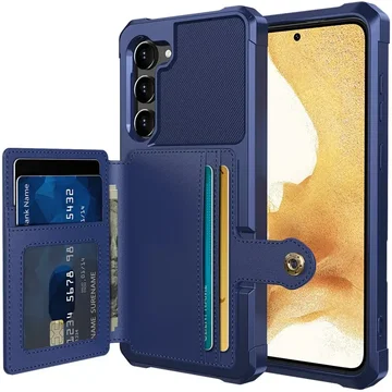 Samsung S23 Plus 3 in 1 Back Cover Portemonnee Hoesje Donkerblauw