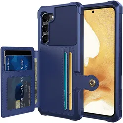 Samsung S23 Plus 3 in 1 Back Cover Portemonnee Hoesje Donkerblauw afbeelding