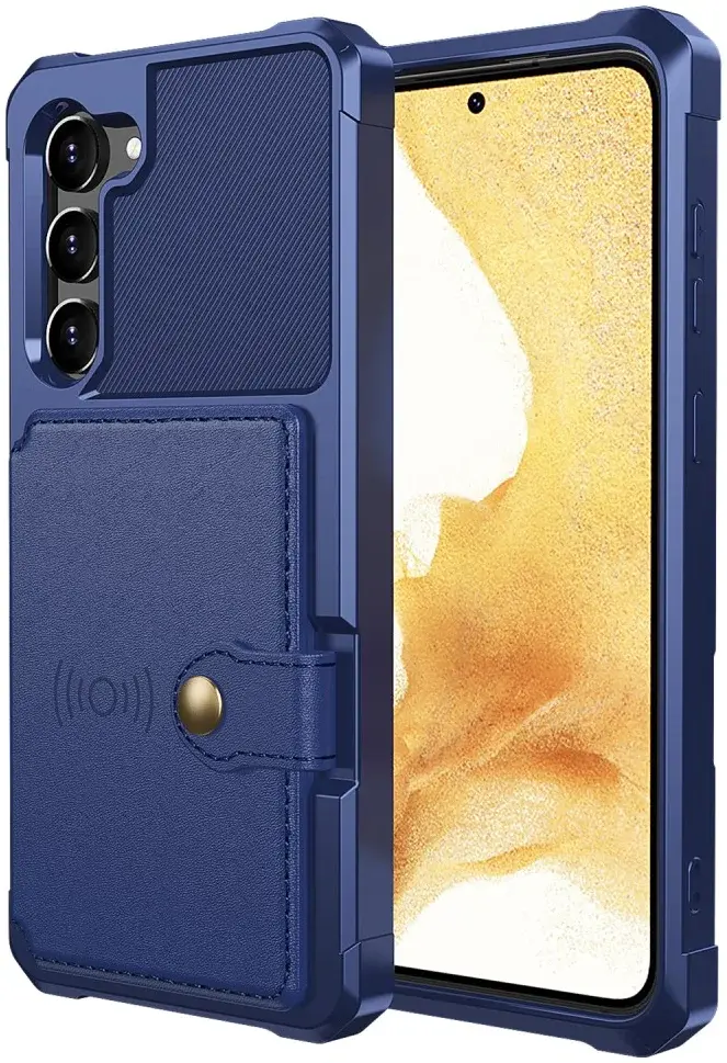 Samsung S23 Plus 3 in 1 Back Cover Portemonnee Hoesje Donkerblauw afbeelding 2