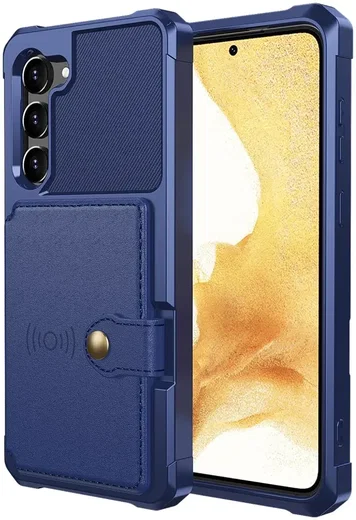 Samsung S23 Plus 3 in 1 Back Cover Portemonnee Hoesje Donkerblauw afbeelding 2