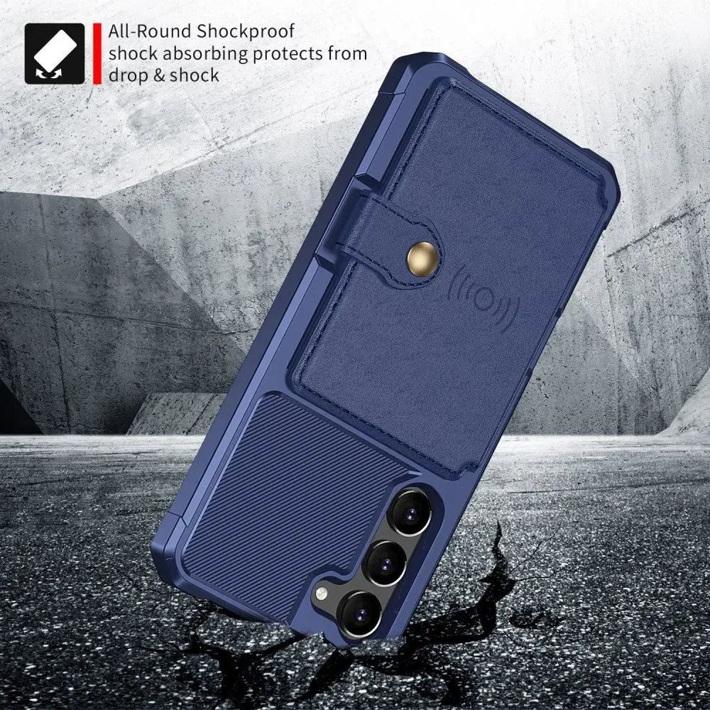 Samsung S23 Plus 3 in 1 Back Cover Portemonnee Hoesje Donkerblauw afbeelding 6