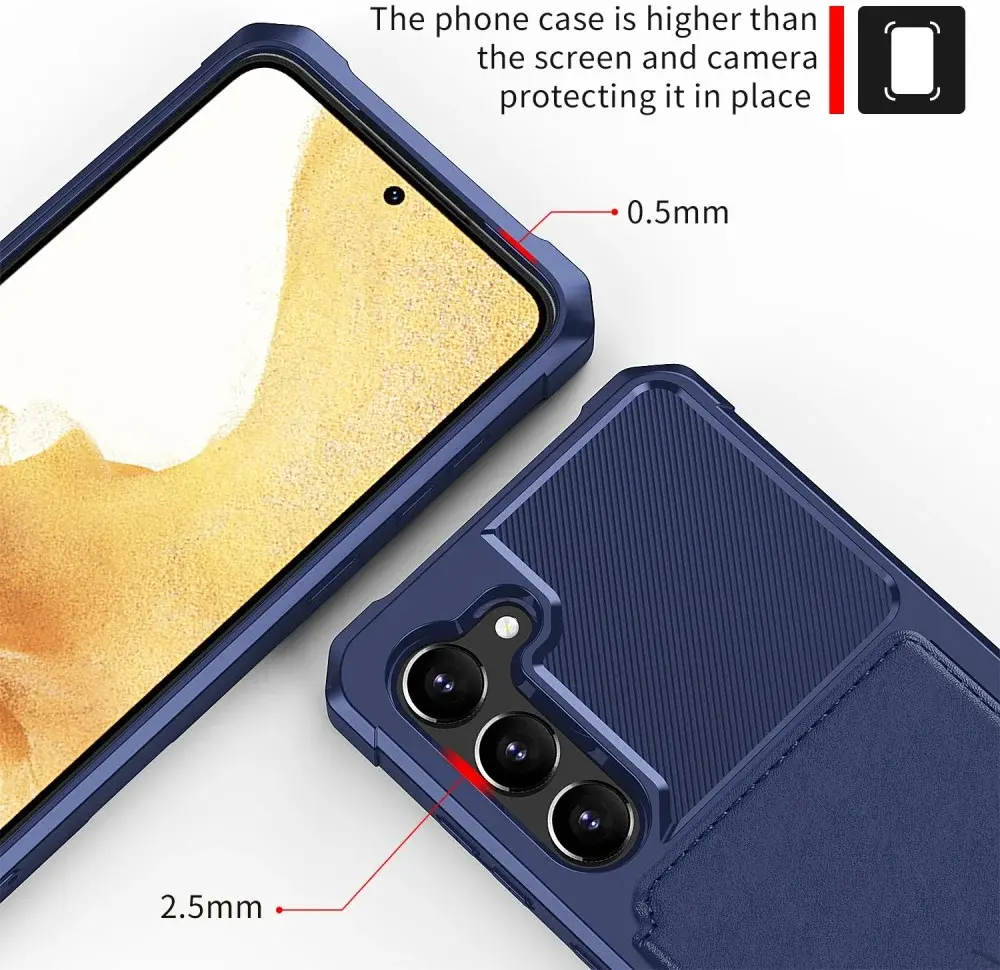 Samsung S23 Plus 3 in 1 Back Cover Portemonnee Hoesje Donkerblauw afbeelding 9