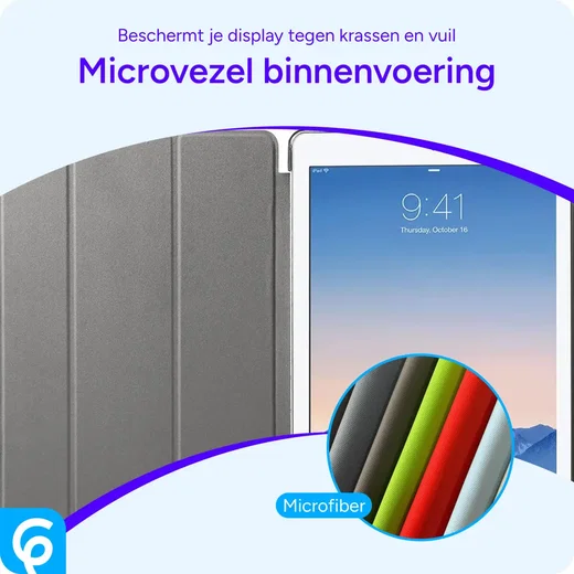 Apple iPad 9.7 2017 / 2018 / Air (2) Hoes Tri-Fold Book Case Groen afbeelding 3