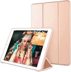 Apple iPad 9.7 2017 / 2018 / Air (2) Hoes Tri-Fold Book Case Roze afbeelding