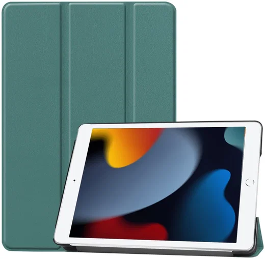 Apple iPad 10.2 (2021/2020/2019) Hoes Tri-Fold Book Case Groen afbeelding 1