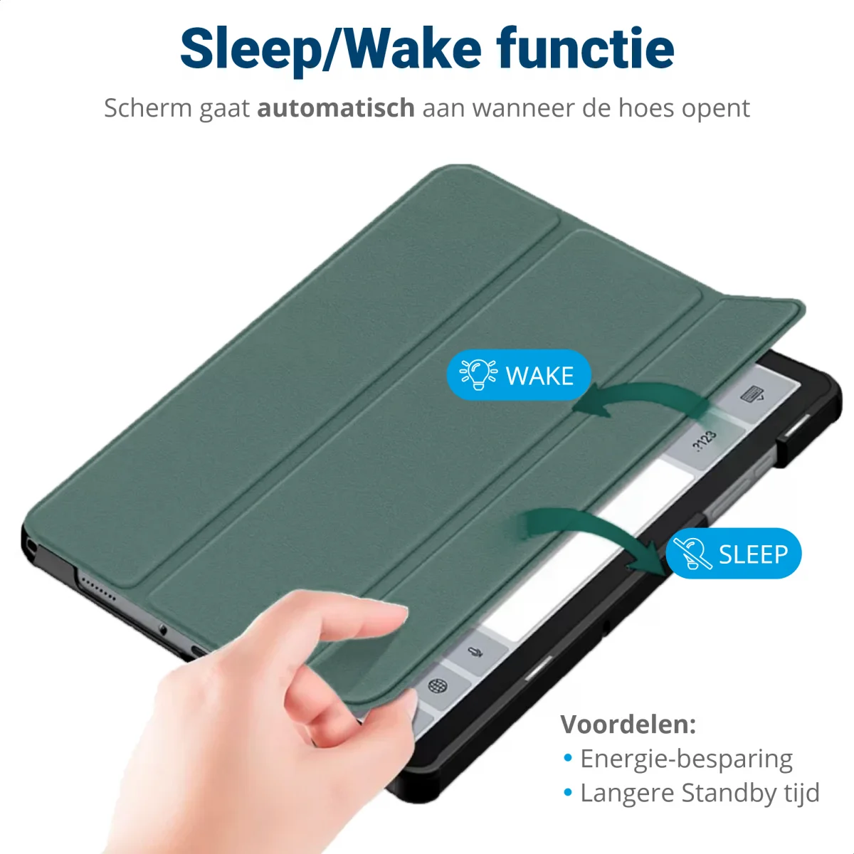 Apple iPad 10.2 (2021/2020/2019) Hoes Tri-Fold Book Case Groen afbeelding 9