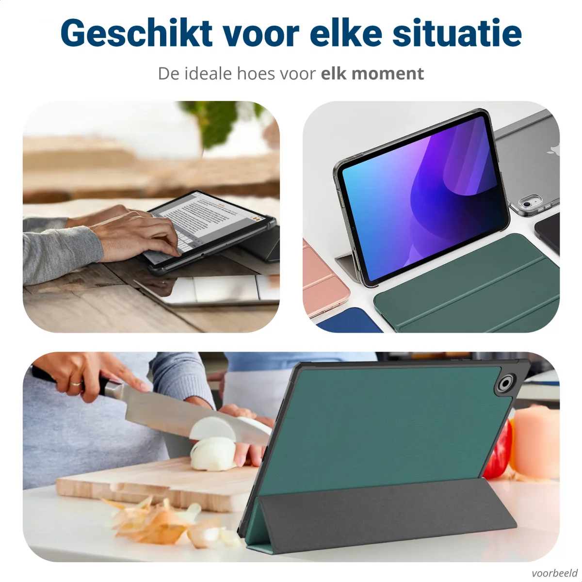 Apple iPad 10.2 (2021/2020/2019) Hoes Tri-Fold Book Case Groen afbeelding 10