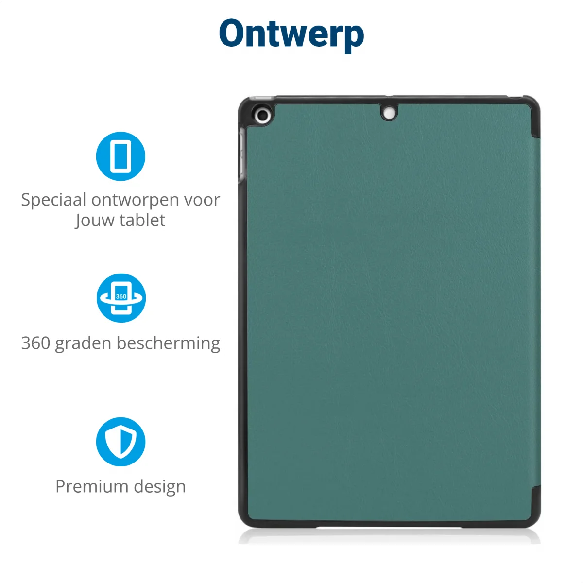 Apple iPad 10.2 (2021/2020/2019) Hoes Tri-Fold Book Case Groen afbeelding 3