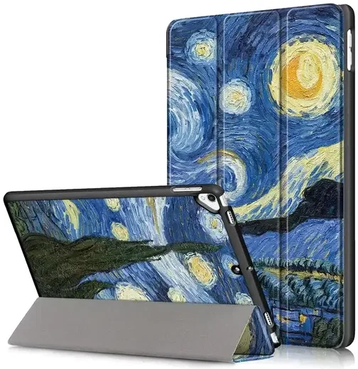 Apple iPad 10.2 (2021/2020/2019) Hoes Tri-Fold Book Case Sterren afbeelding 1