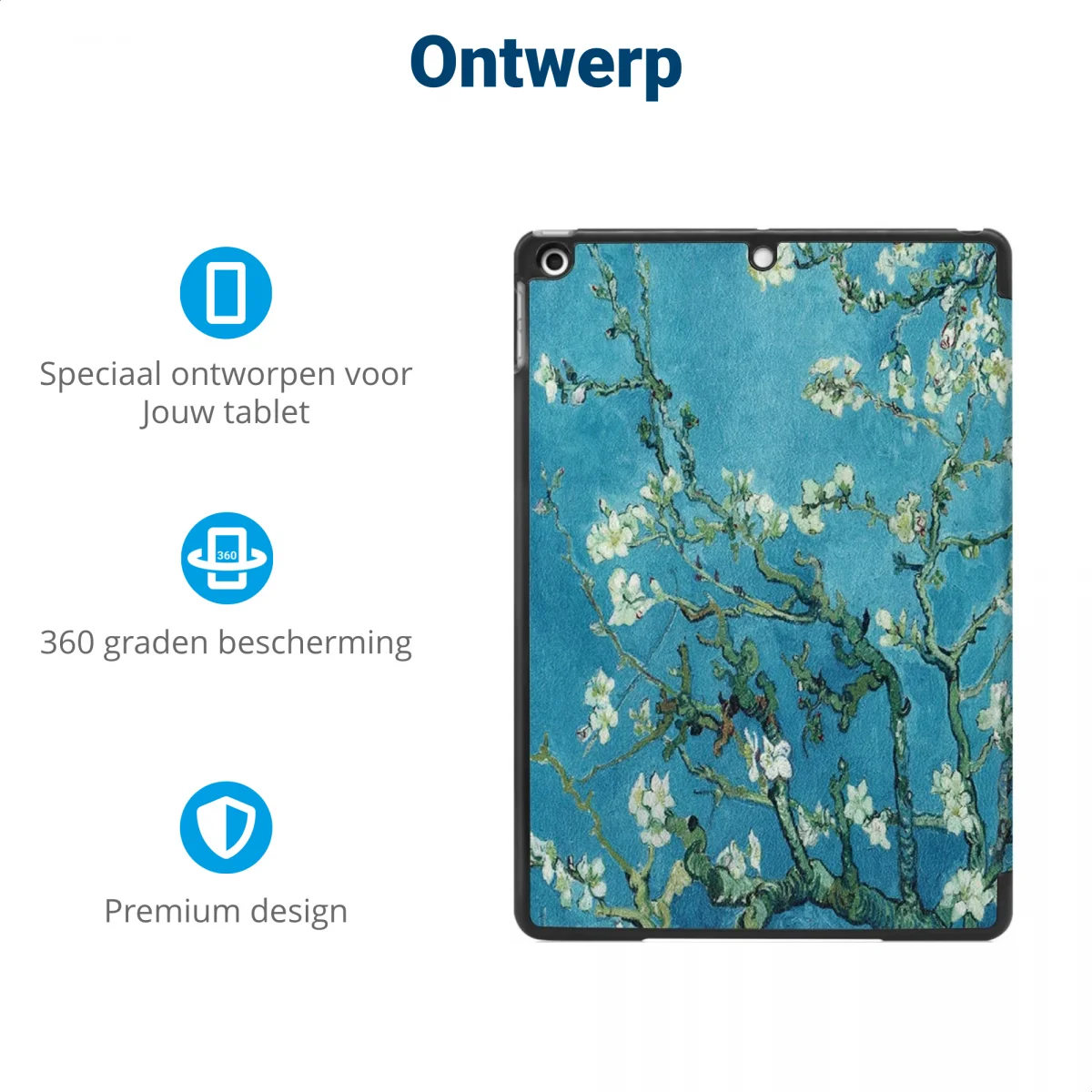 Apple iPad 10.2 (2021/2020/2019) Hoes Tri-Fold Book Case Blossom afbeelding 6