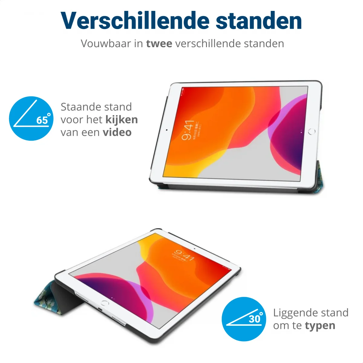 Apple iPad 10.2 (2021/2020/2019) Hoes Tri-Fold Book Case Blossom afbeelding 8