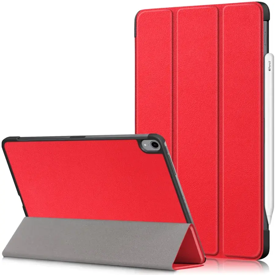 Apple iPad Air 10.9 (2020 / 2022) Hoes Tri-Fold Book Case Rood afbeelding 1