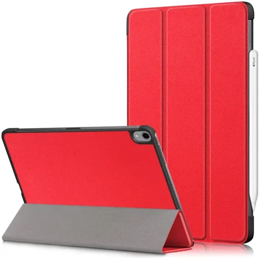 Apple iPad Air 10.9 (2020 / 2022) Hoes Tri-Fold Book Case Rood afbeelding 1