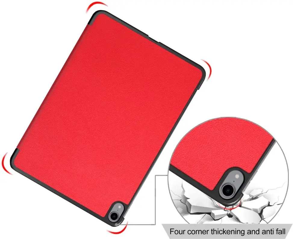 Apple iPad Air 10.9 (2020 / 2022) Hoes Tri-Fold Book Case Rood afbeelding 12