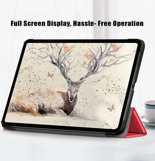 Apple iPad Air 10.9 (2020 / 2022) Hoes Tri-Fold Book Case Rood afbeelding 5