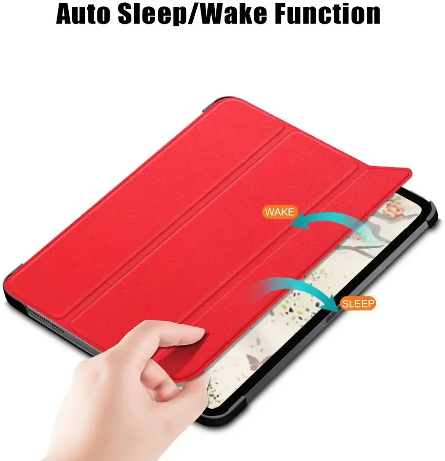 Apple iPad Air 10.9 (2020 / 2022) Hoes Tri-Fold Book Case Rood afbeelding 9