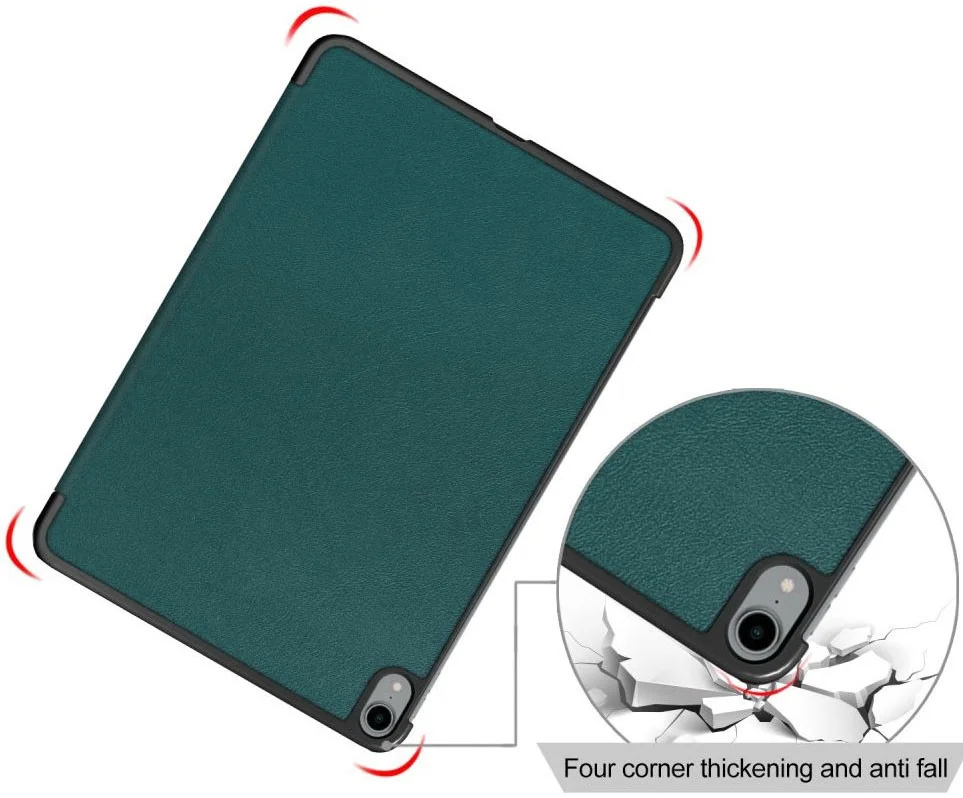 Apple iPad Air 10.9 (2020 / 2022) Hoes Tri-Fold Book Case Groen afbeelding 12