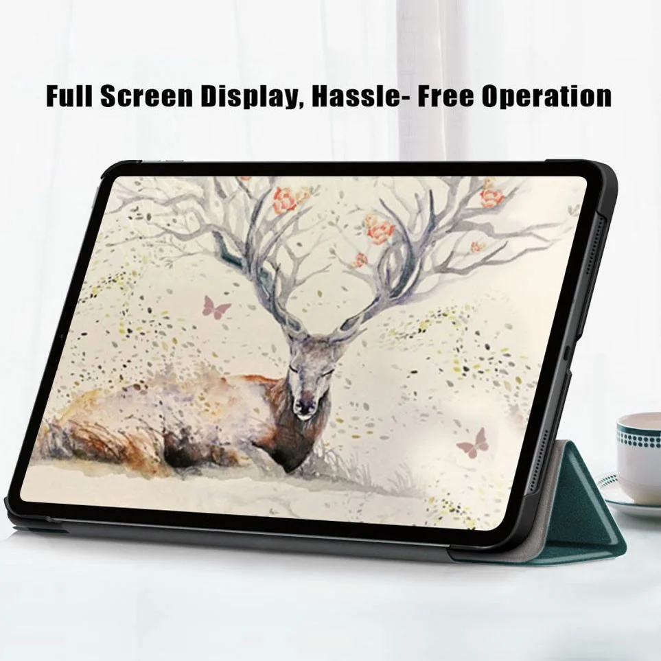Apple iPad Air 10.9 (2020 / 2022) Hoes Tri-Fold Book Case Groen afbeelding 5
