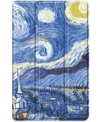 iPad Pro 12.9 Hoes Tri-Fold Book Case met Standaard Sterren Nacht afbeelding