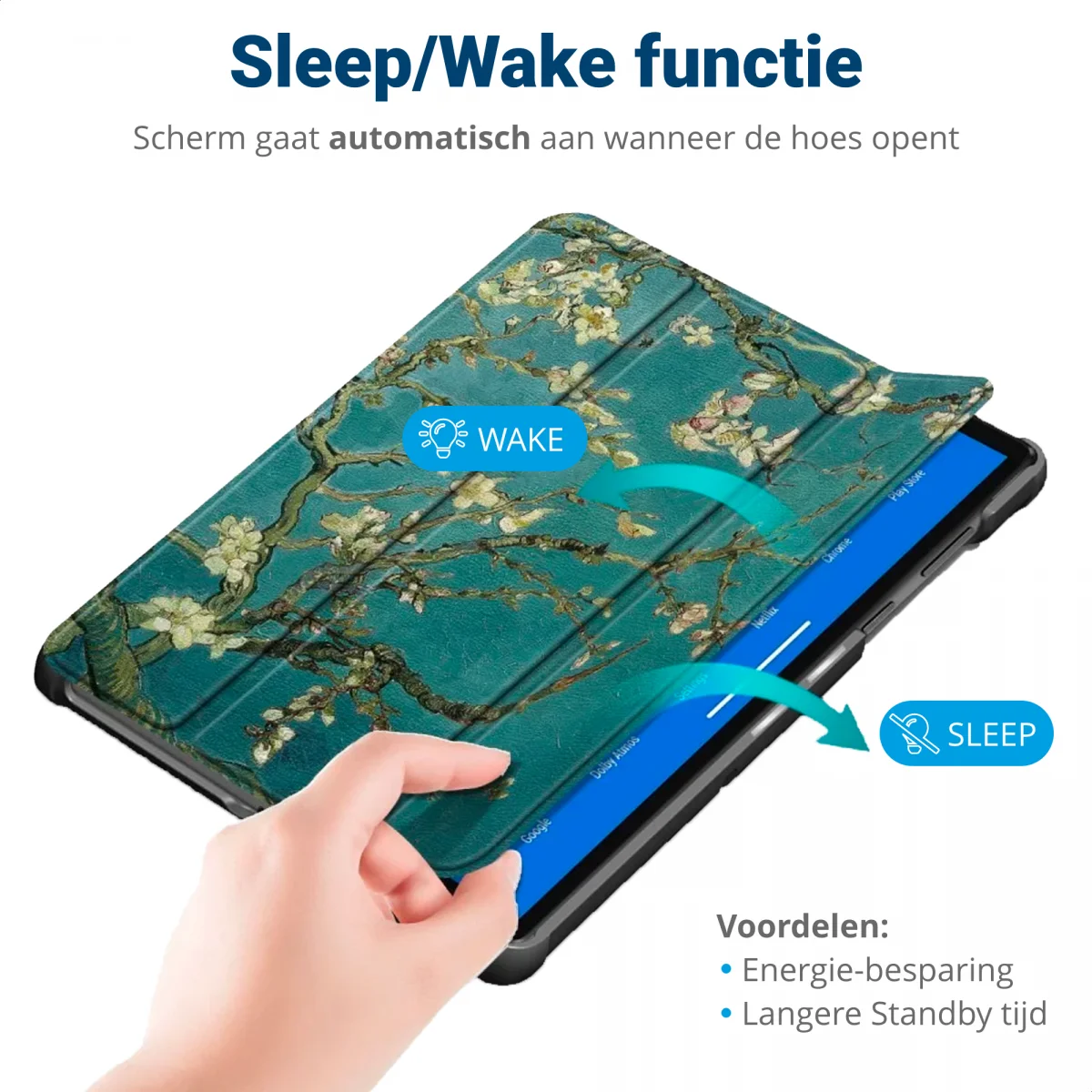 iPad Pro 12.9 Hoes Tri-Fold Book Case met Standaard Blossom afbeelding 7